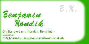 benjamin mondik business card